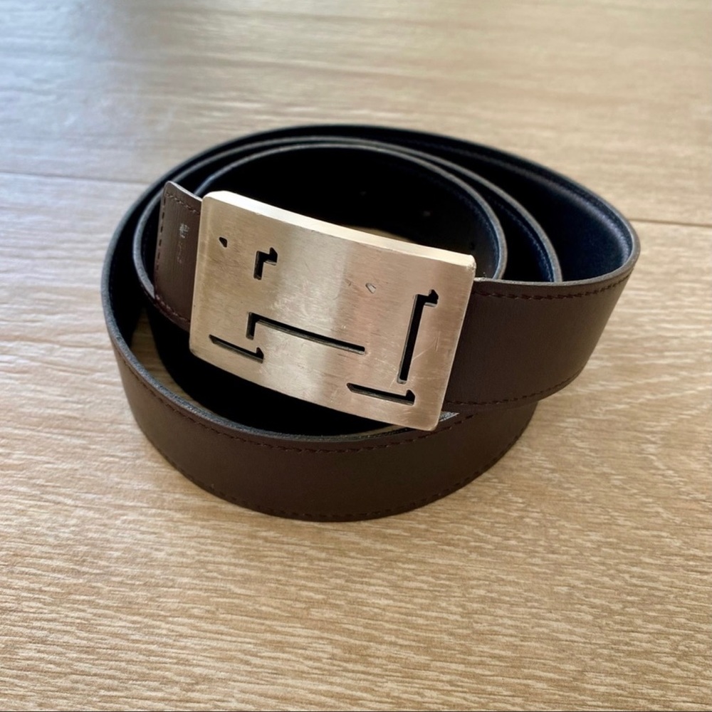 Hermes Vintage Reversible Men’s H Buckle Belt Black/Brown